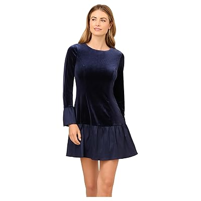 Adrianna Papell Velvet Combo Midi Dress Women