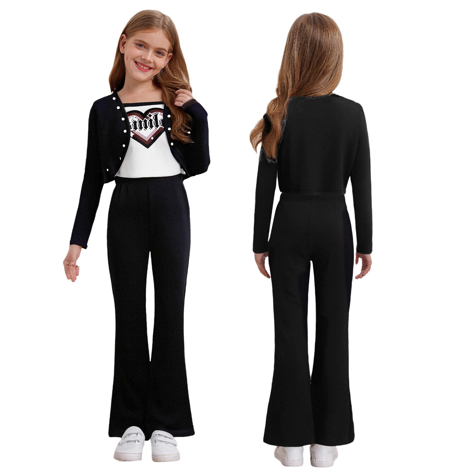 Ensemble De Vêtements Enfant Fille Ensembles Enfant Fille Pantalon Pattes D'Éléphant Tenue Décontractée Combinaison Vacances