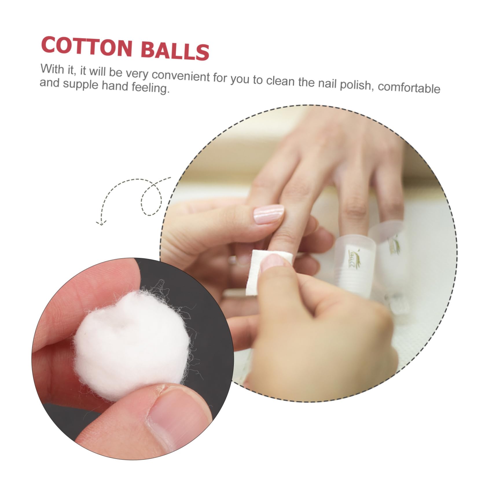 HONMEET Professional Nail Polish Remover Cotton Balls 300pcs Nail Gel Removal Cotton