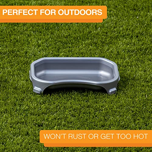 Image of Neater Pet Brands Large Capacity Cat Bowls, Water Bowl for Cats, Reptiles, Chickens, Birds, & Small Animals, Cat Food Bowl (6 Cups), Indoor or Outdoor Water Trough & Feeder, Gunmetal Grey