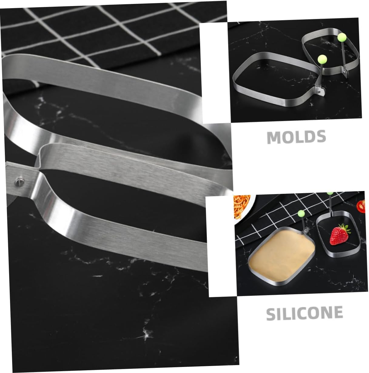 OUNONA Layer Cake Molds Round Molds for Baking Egg Rings Stainless Steel Medium Small Sizes Versatile