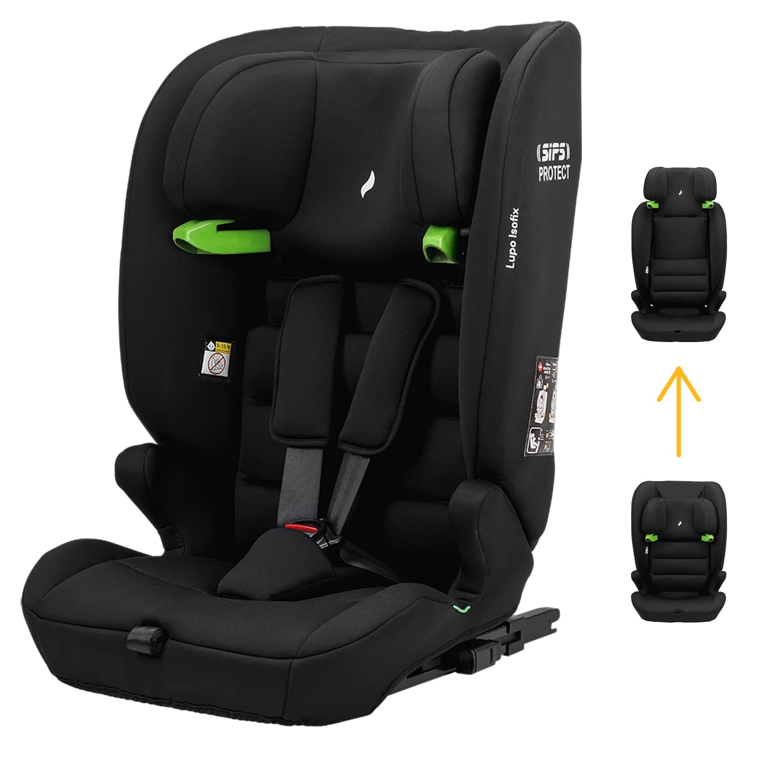 OSANN - Fotelik samochodowy Lupo Isofix i-Size - 76-150 cm - 15 miesięcy do 12 lat - Grupa 2/3 -, 14 wysokości, 5-punktowe pasy bezpieczeństwa, Montaż przodem do kierunku jazdy