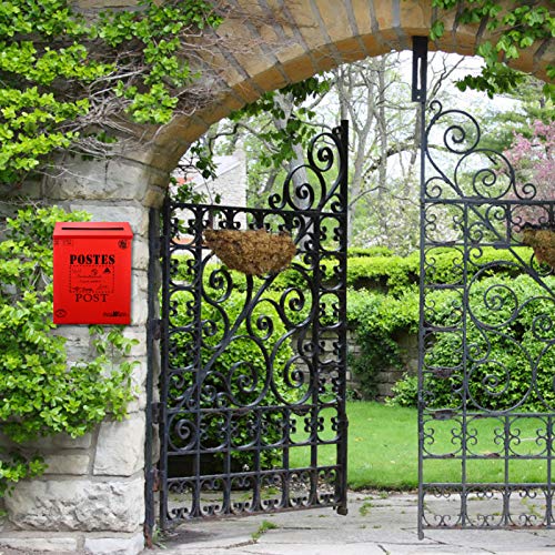 NUOBESTY Vintage muur mount brievenbus outdoor metalen grote capaciteit decoratieve postbus voor tuin muur decoratie… - Afbeelding 7