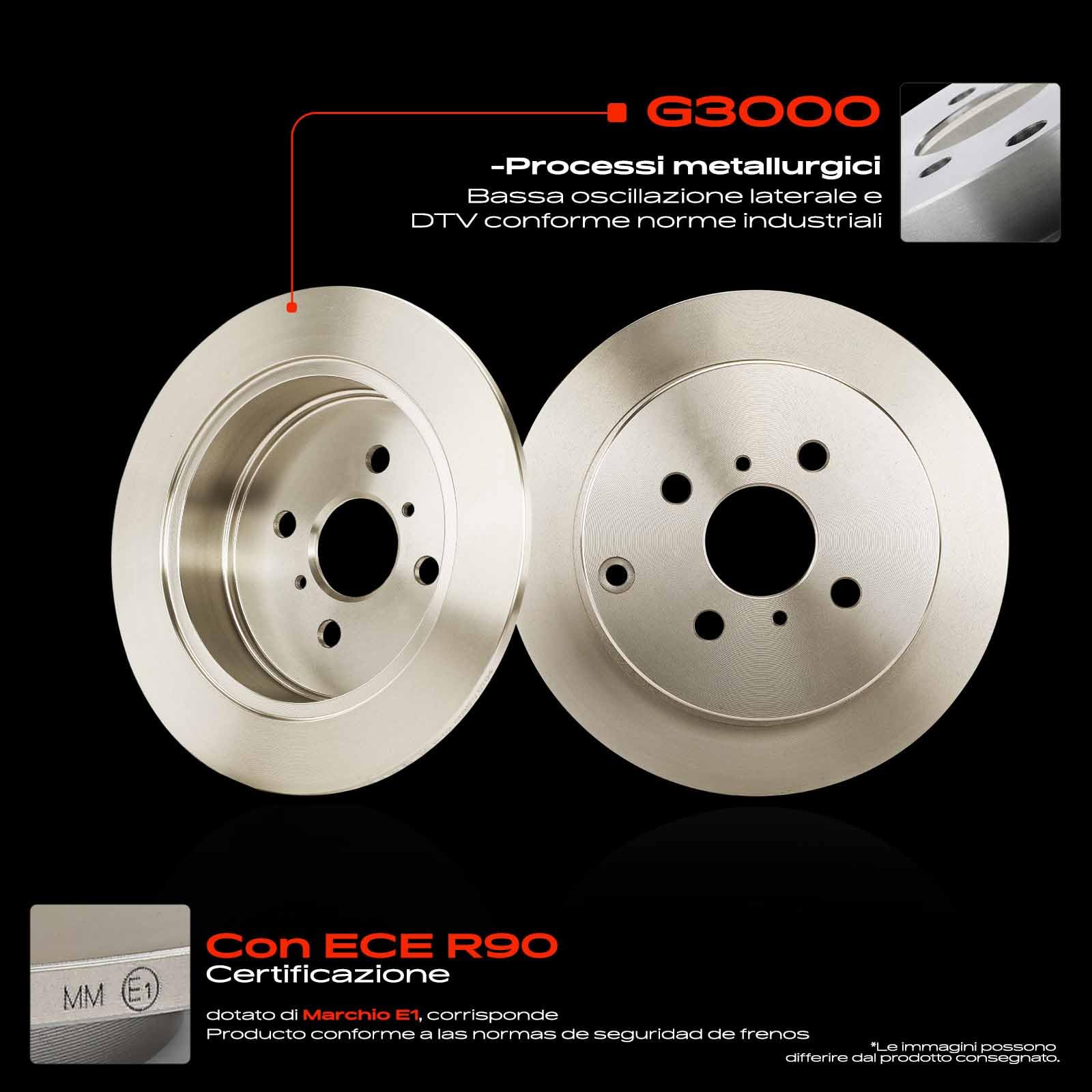 Frankberg Set freni incl. 2x Dischi Freno + 4x Pastiglie dei Freni Posteriore Compatibile con Yari.s Verso P2 Coroll.a E12 Coroll.a Verso E12 Replace# 0446652040, 0446652050