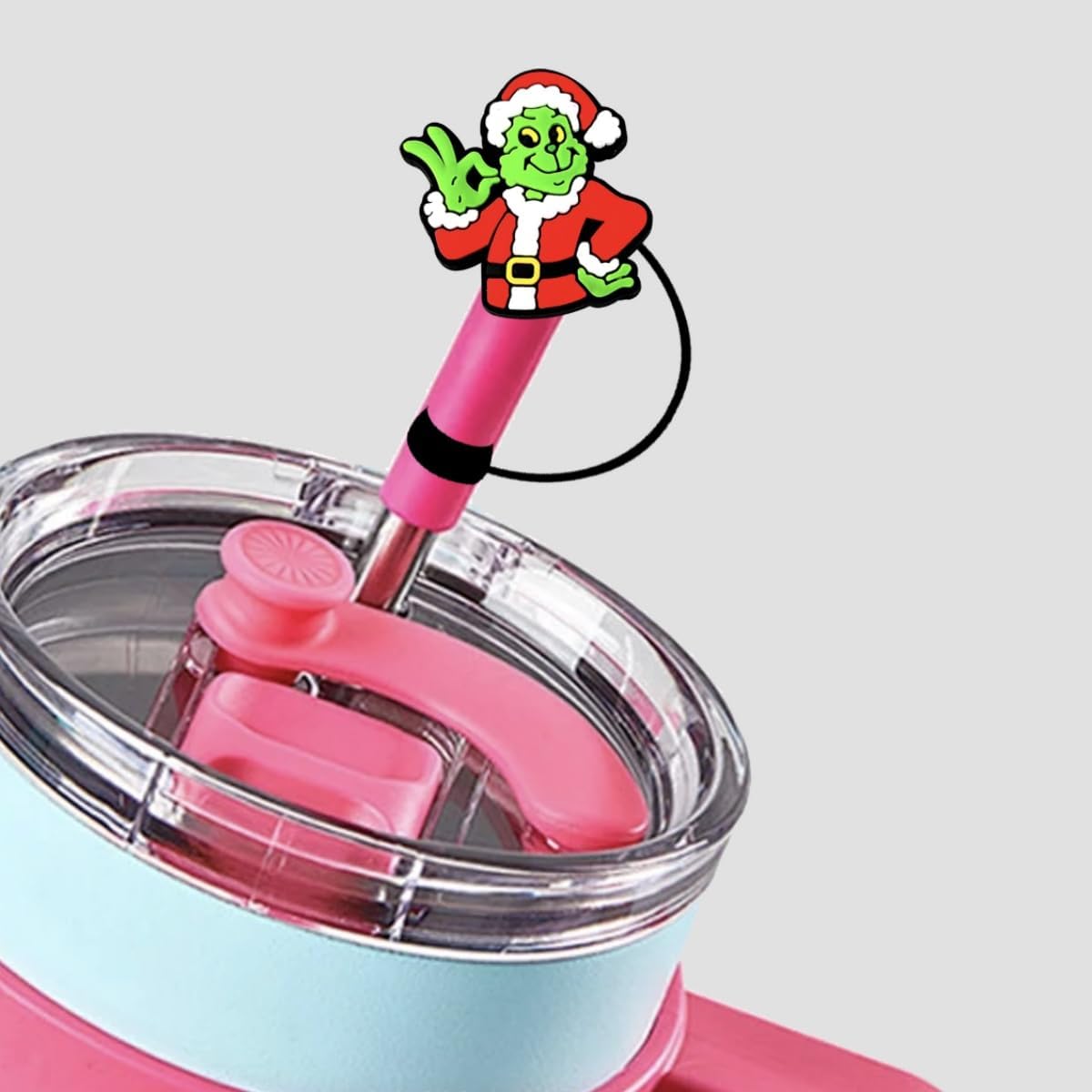 7PCS Christmas Straw Toppers for Stanley Cup, 2025 New Cute Green Dust-Proof Cover Cap for 30&40 Oz Tumbler, Reusable 10mm Drinking Tip Covers, Funny Festival Accessories - Image 8