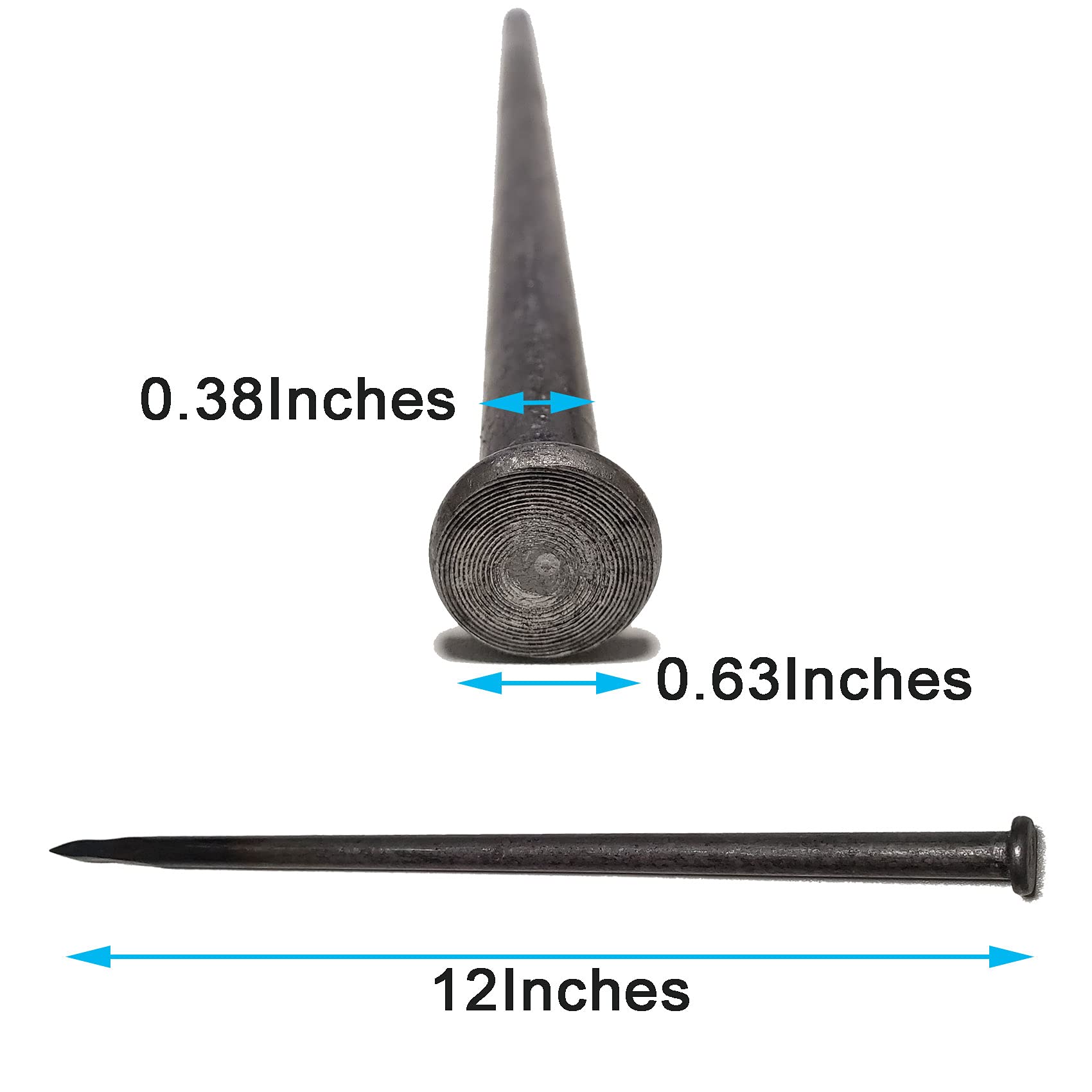 Okrągłe metalowe kolce do mocowania obrzeży krajobrazowych, długość 30 cm, 15 szt., do słupków ze sztucznej murawy, obrzeża brukarza, bariery dla chwastów, drewna, stolarstwa, namiotu i innych