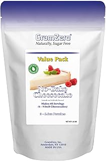 GramZero No-Bake Cheesecake Mix, Makes 6 Cheesecakes, No Sugar Added, Lo...