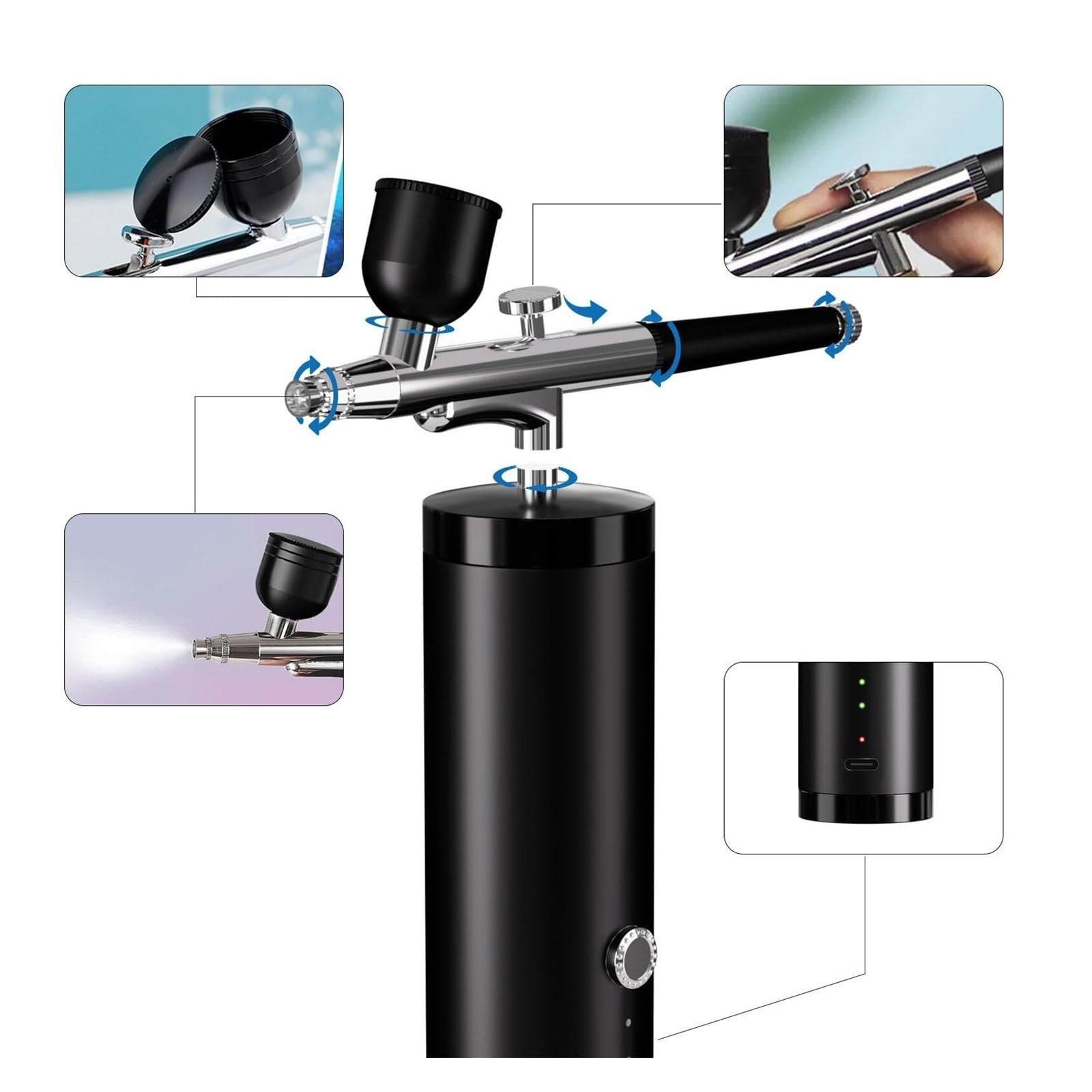 Kit aérographe, buse 0,3 mm, 3 Niveaux de Pression