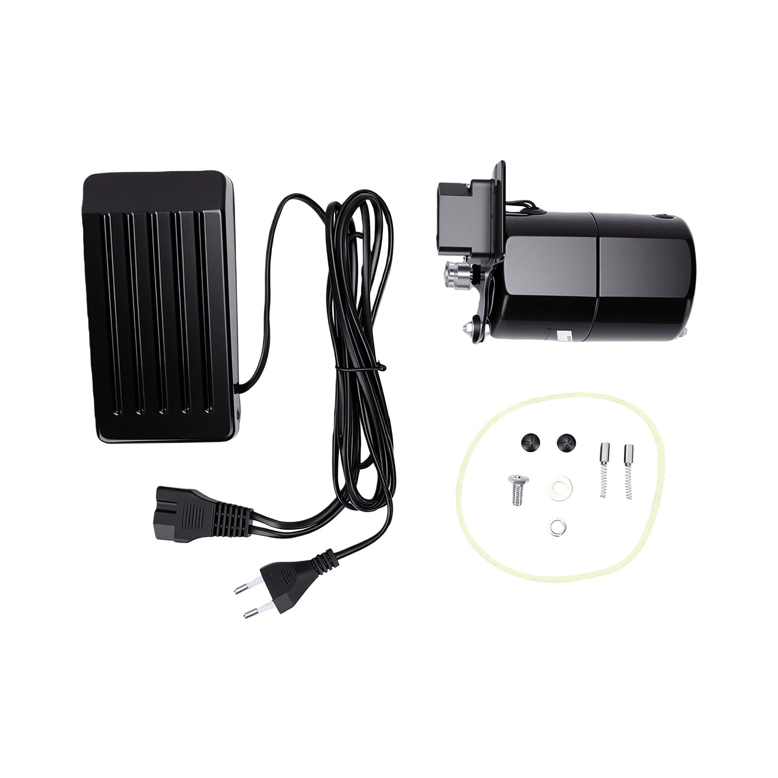 Asixxsix Motor para Máquina de Coser, Kit de Motor Eléctrico con Pedal, 250 W 12000 RPM, Correa, Soporte, Tornillos y Escobilla de Carbón, for Máquinas de Coser Domésticas Antiguas