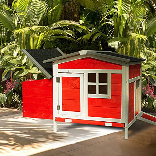 THCSY Hühnerstall, Outdoor-Hühnervoliere aus Holz, wetterfester Hühnerhaus mit unabhängigem großen Nistkasten… – Bild 5