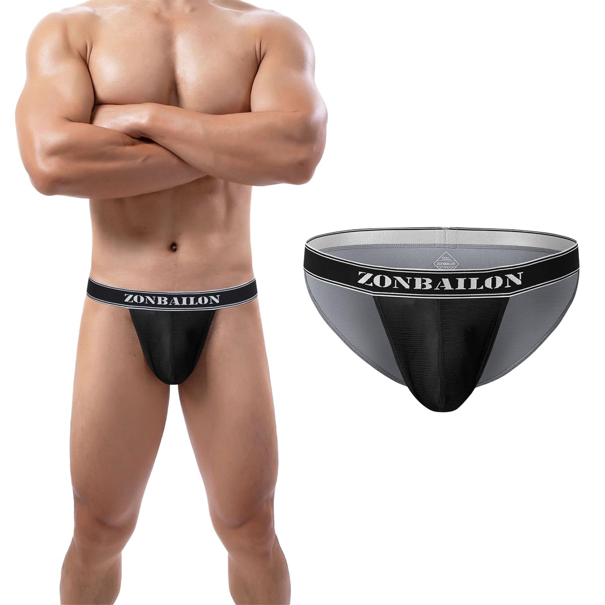 HASWECHYS Men's Ice Silk Briefs Low Rise Sexy Biniki Briefs Underwears