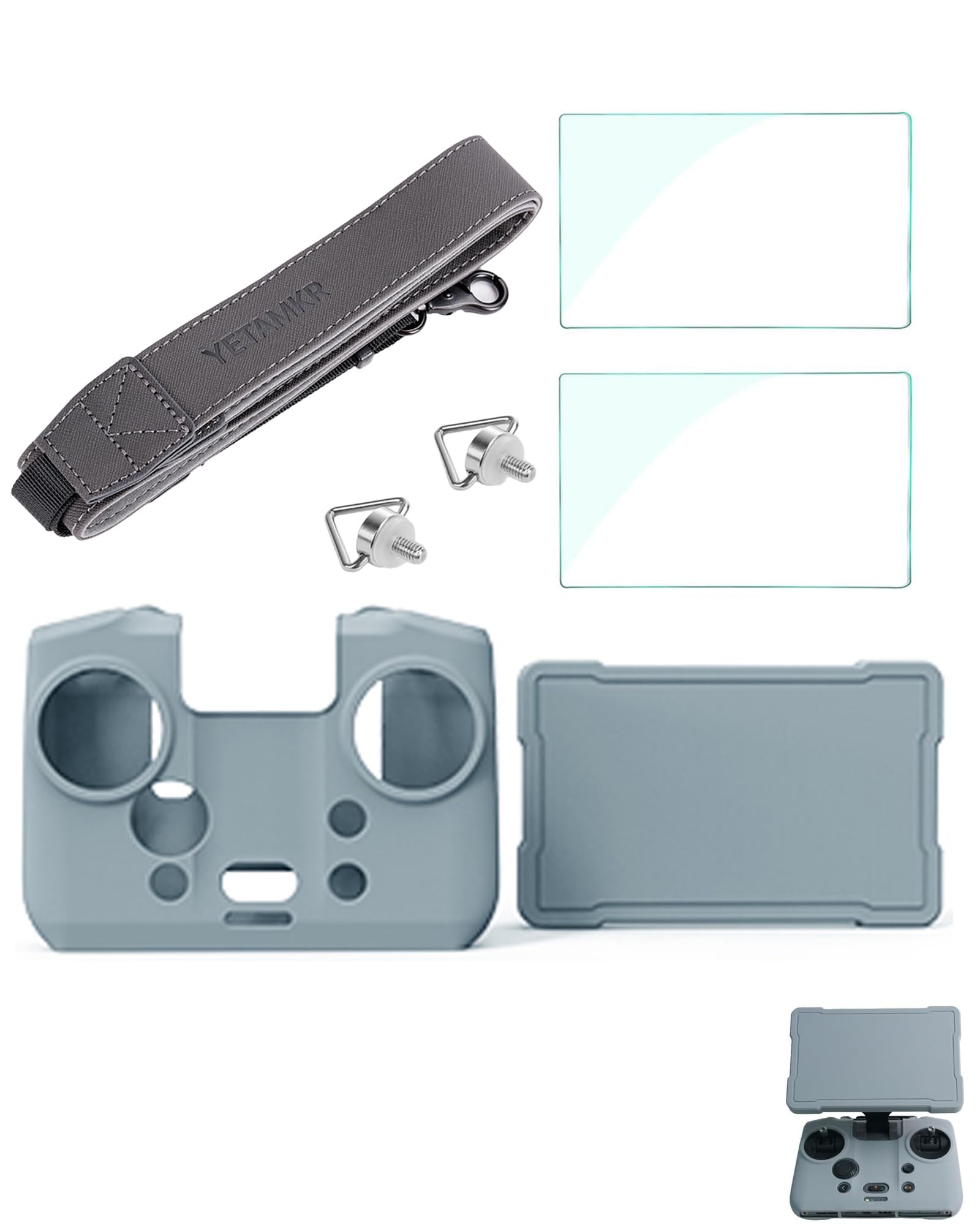 Lokyoyo Etui ochronne 2 w 1 i osłona ekranu do DJI RC Pro 2, pokrowiec ochronny kompatybilny z kontrolerem DJI Mavic 4 Pro 512 GB Creator Combo (szary 2)