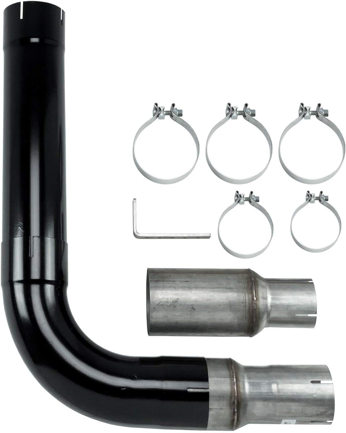 Diesel Truck Single Stack System Install Kit Gloss Black - Fits 3.5" 4" & 5" Exhaust