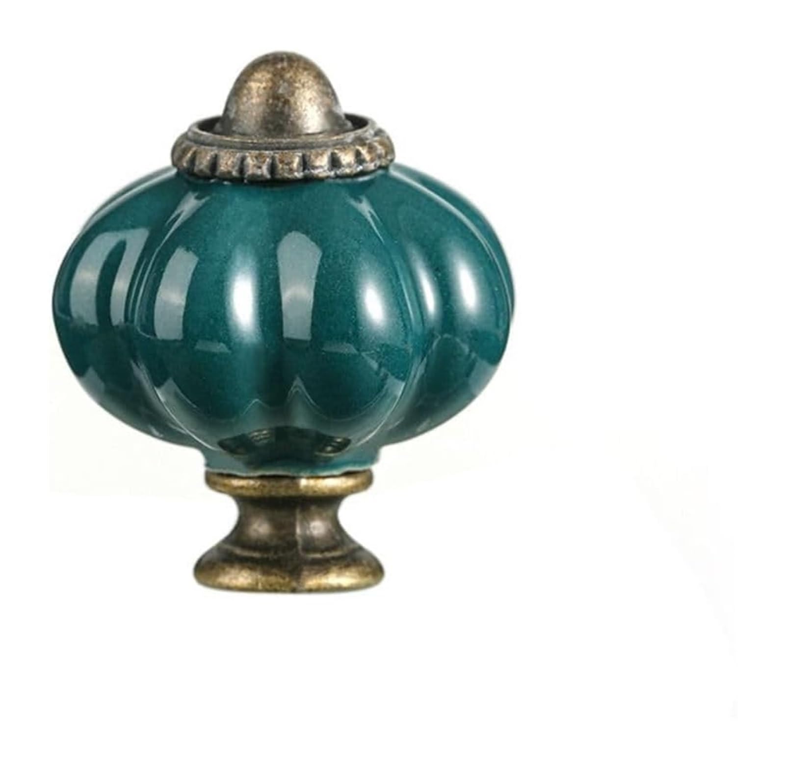 Opeximatun Style7 Drawer Knobs, Retro Single Hole Ceramic Pumpkin Handle Round Vintage Cabinet Knob European Style(Style7)