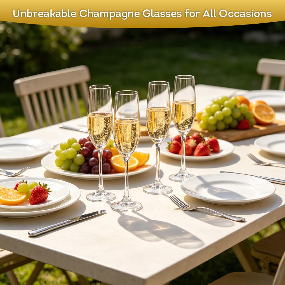 Unbreakable Champagne Glasses - Shatterproof & Clear -5