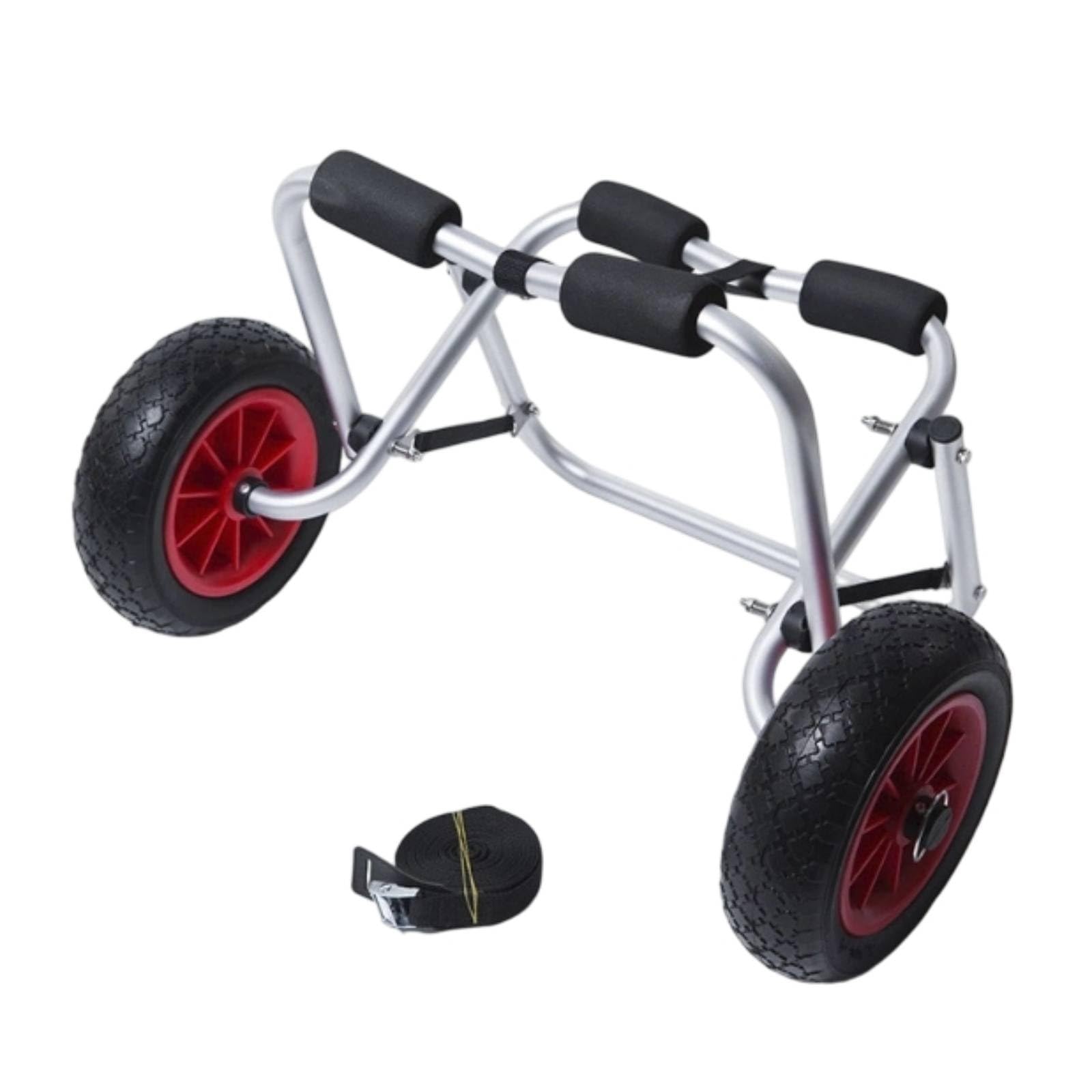 Milageto Carrito de Transporte de Kayak Carro Portátil Carrito Trolley Soporte Ajustable de Aluminio con Protección Acolchada Ruedas de PU Plegado