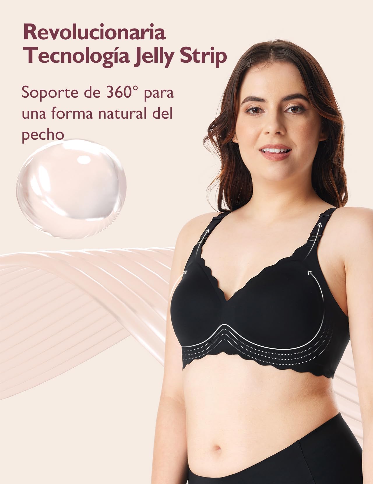 momcozy Sujetador Lactancia sin Costuras para Mujeres Embarazadas, Inalámbrico, con Soporte Jelly Strip y Diseño Clásico, Ideal para la Maternidad