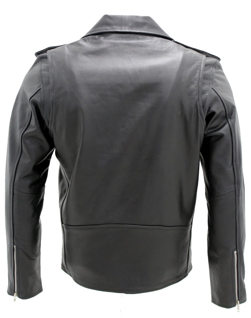 Hombres elegante Brando chaqueta de cuero negro motociclista