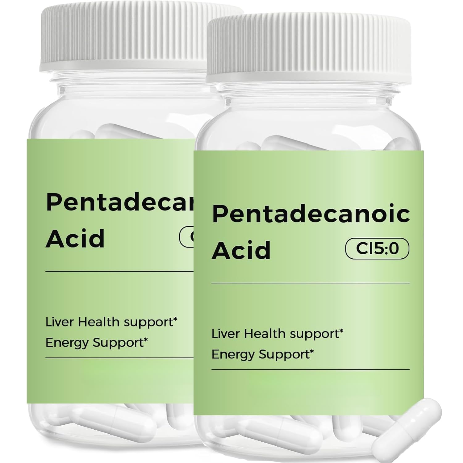 Acido pentadecanoico, per la salute cellulare, 2 pz | aumentare la vitalità cellulare quotidiana; ottimizzare la funzione metabolica; acido C15:0 naturale puro