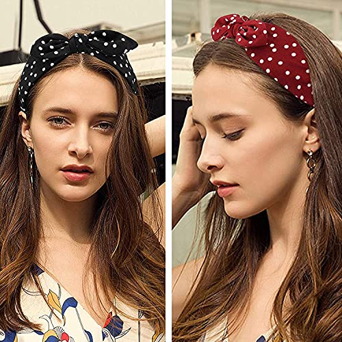 Jaciya 6 Pieces Knotted Bow Headbands For Women Fashion Wide Headband With Bow Bunny Ears Headband Vintage Hair Bands Girls Hair Accessories Diademas Cintillos Para Mujer #TOP1