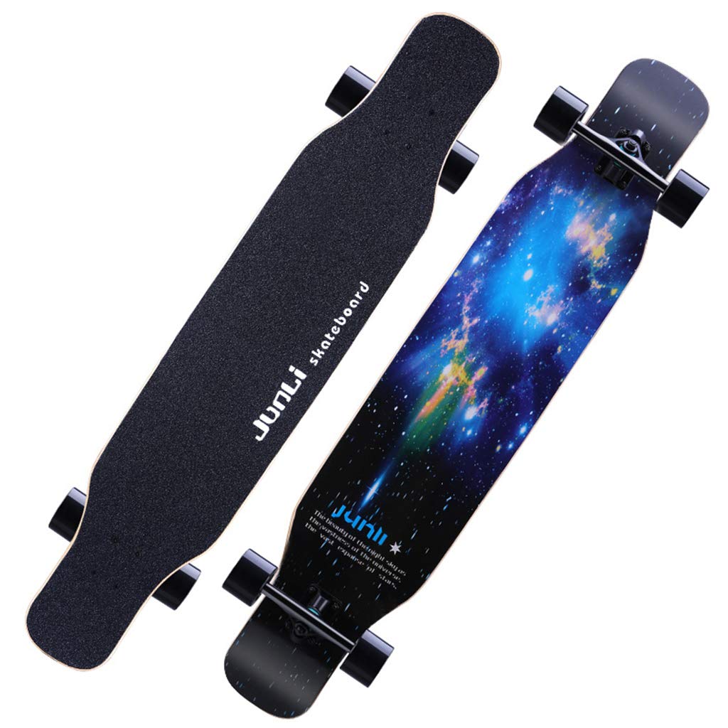 SHIJING Skateboard Cruiser Freestyle Complete Longboard with Maple Wood Deck, 118cm x 24cm