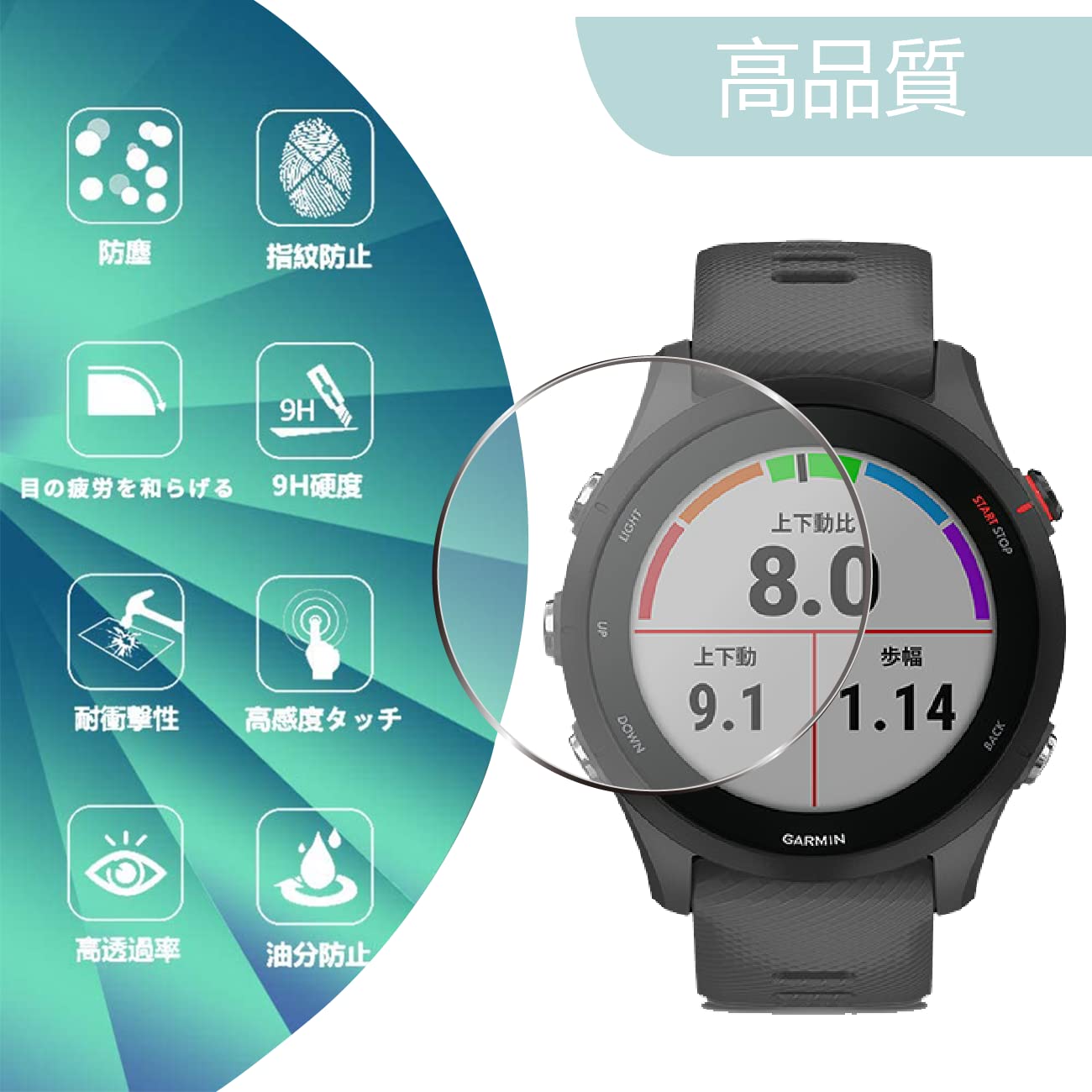 Amazon.co.jp: Qrivp フィルム GARMIN Forerunner 255 ガラス