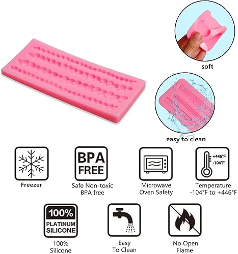 Miniatura 3 de Moldes de silicona para fondant de cuerda de cáñamo, moldes de arcilla de textura de punto para decoración de pastel de cumpleaños de bebé,