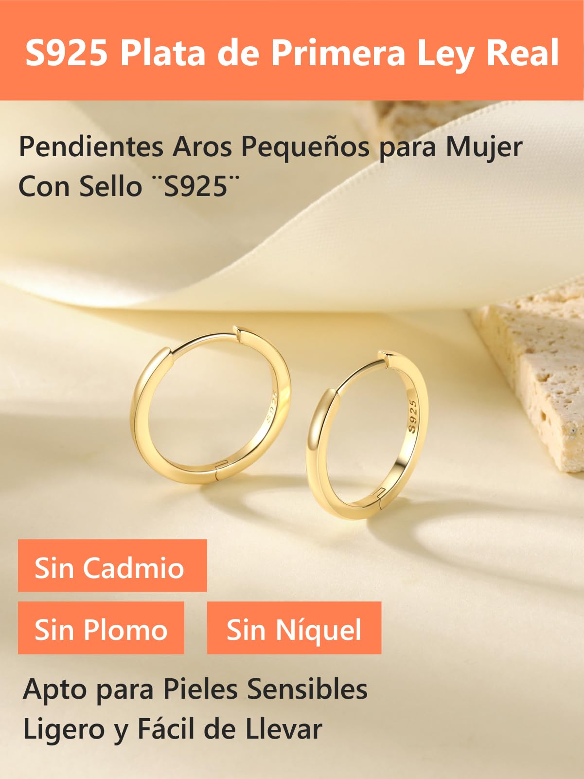 Silvora Pendientes Aros Plata 925 Mujer Huggie Hoop Earrings Finos Oreja | Material Hipoalergénico Plata de Primera Ley Aretes Planos 6/8/10/12/14/16/18/20mm Joyería Delicada Uso Apilable