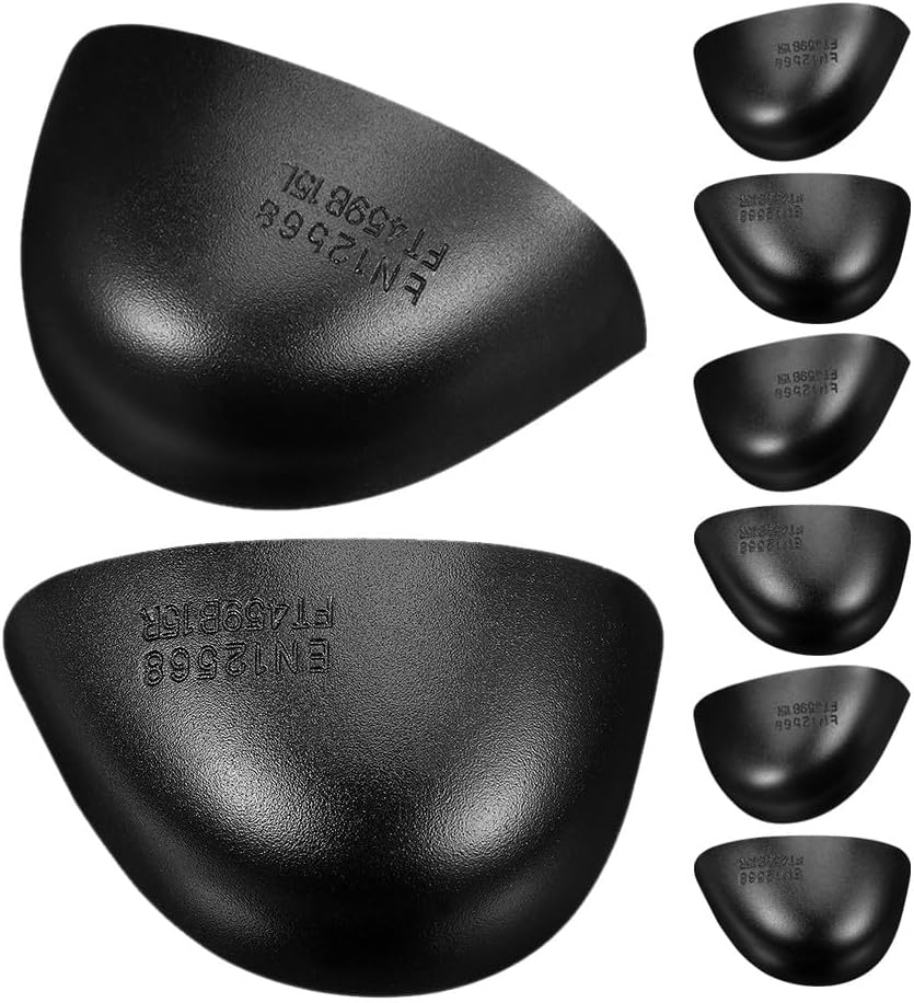 Angoily 4 Pairs Steel Toe Caps Inserts for Shoes, Steel Toe Guards for Work Boots, Construction, Warehouse Use, Black