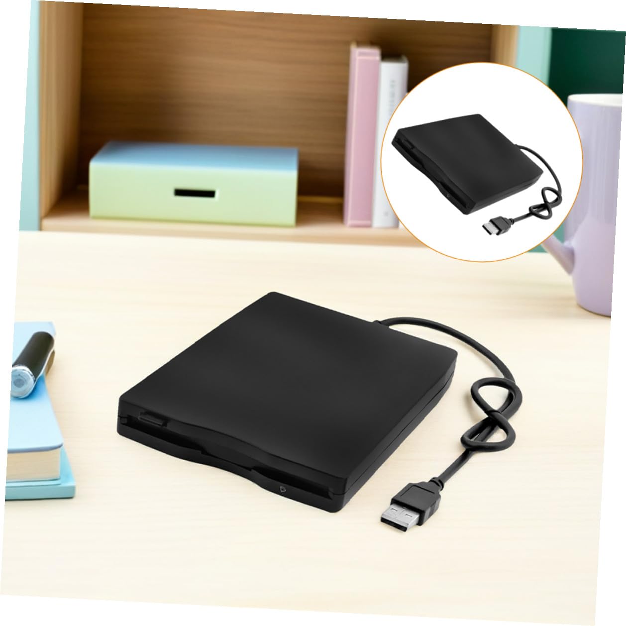 DOITOOL Unità Floppy Disk Esterna USB Portatile per Laptop Trasferimento Dati da Floppy Disk Compatibile con Sistemi Operativi Nero