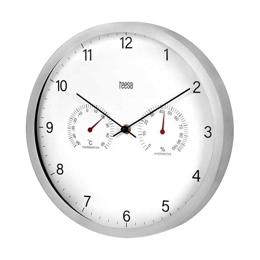 Teesa Orologio da parete 30 cm con termometro e idrometro TSA0049