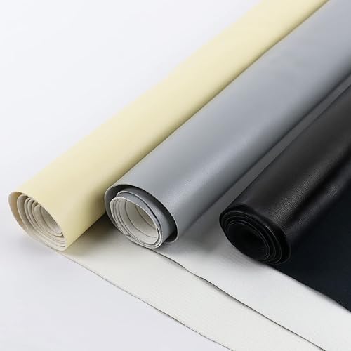 Miniatura 7 de Tela de cuero sintético de vinilo de 0.031 in de grosor, material impermeable de vinilo marino suave, hojas de cuero de tapicería suave, reparación