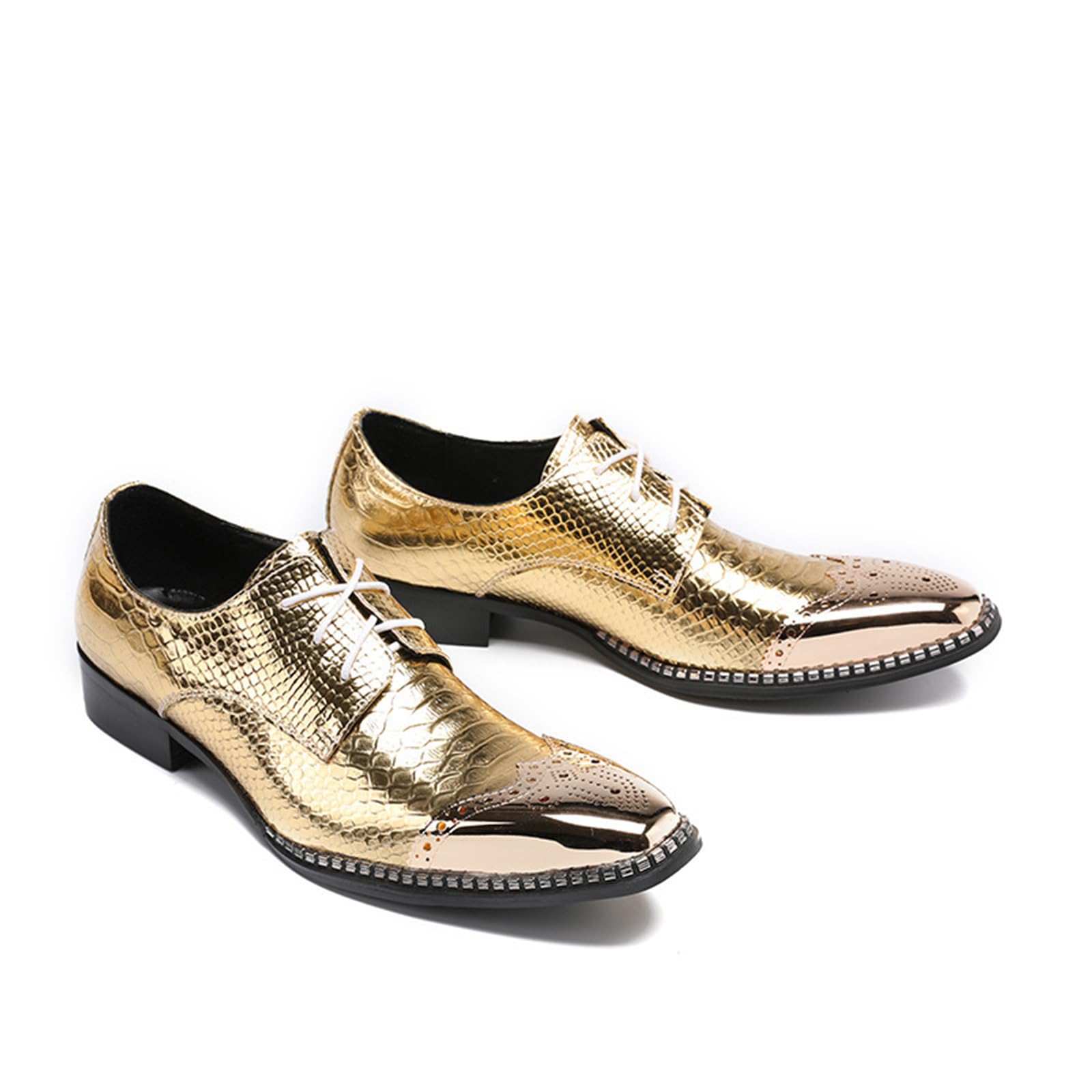 Amazon.com: MANYUBEI Mens Dress Shoes, Lace Up Leather Shoes, Golden Fish  Pattern Plus Size Casual Shoes Low Top Pointed Toe Breathable Hairstylist  Stage Shoes,36 EU,Gold : Clothing, Shoes & Jewelry