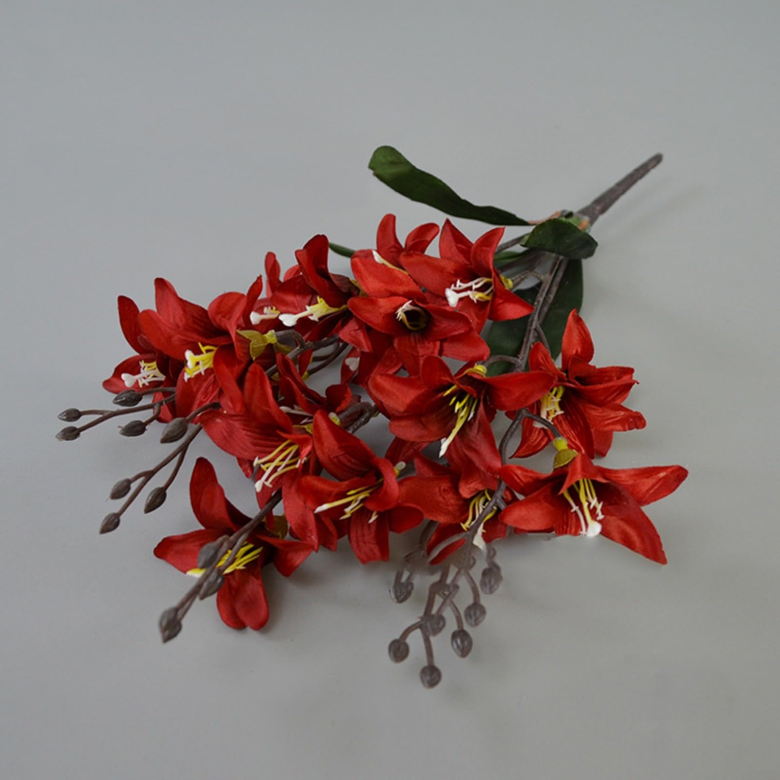 huaao 5 pezzi Fiori Garofani Artificiali Rosso Finto in Seta 31 cm, Bouquet di Nozze, Decorazione per Vasi, Matrimoni, Feste, Ufficio