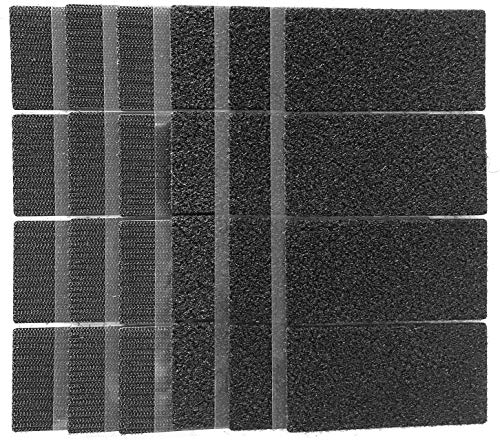 Ruban adhésif de montage robuste, points de boucle de crochet de force industrielle, double face, support de préhension pour tapis, pièces de fixation murale, noir (12pairs/5 * 10cm) Cover