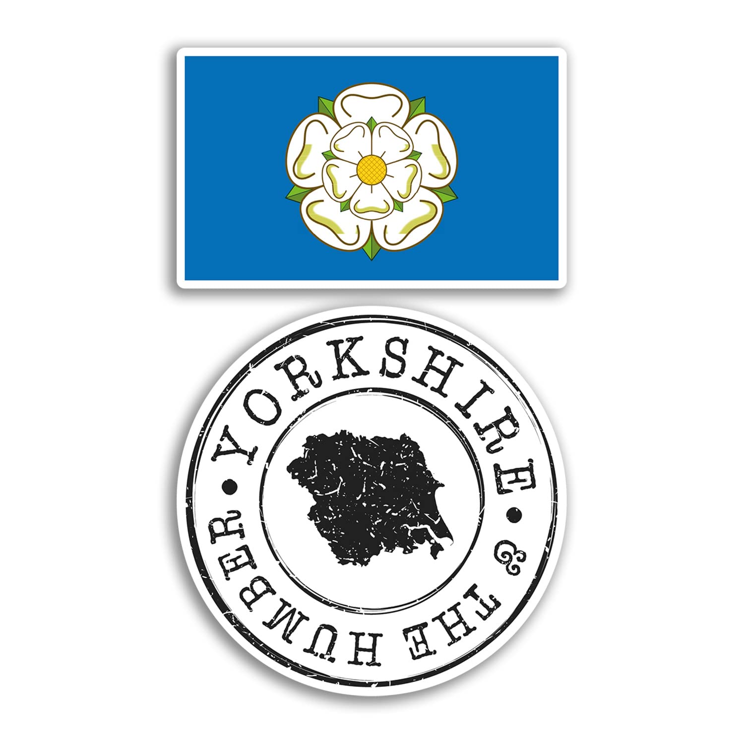2 x 10cm Wide Yorkshire Vinyl Stickers - England County UK Holiday Travel Gift #78556