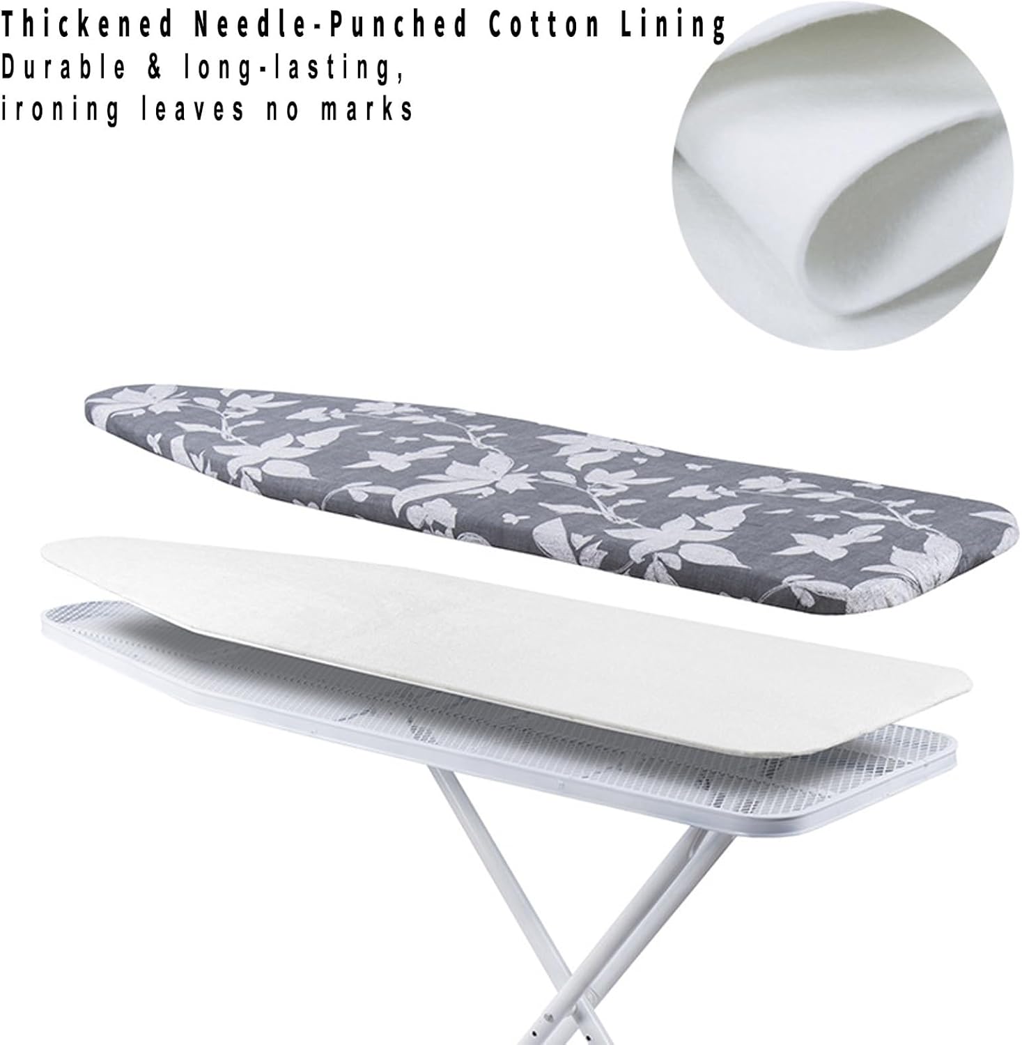 Padded Ironing Board Covers 18 X 49 Purple Blue Mandala Ironing Board Pad and Cover Thick Replacement Drawstring Tightening & Lock, Easy Fit, Scorch & Stain Resistant, Non Slip