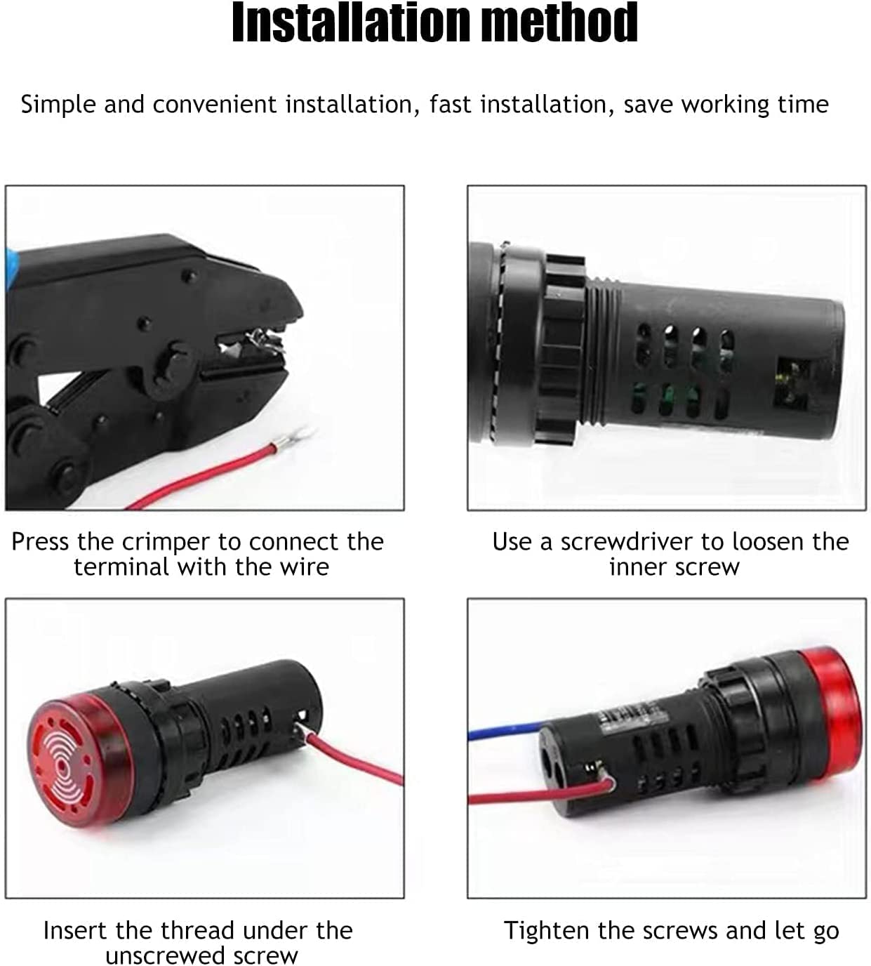DECENT AIR SYSTEM® AD16-22SM LED Buzzer Alarm Signal Indicator Light Flash Alertor AC220V 20MA 22 mm Dia Pack Of 1 - Image 5 thumbnail
