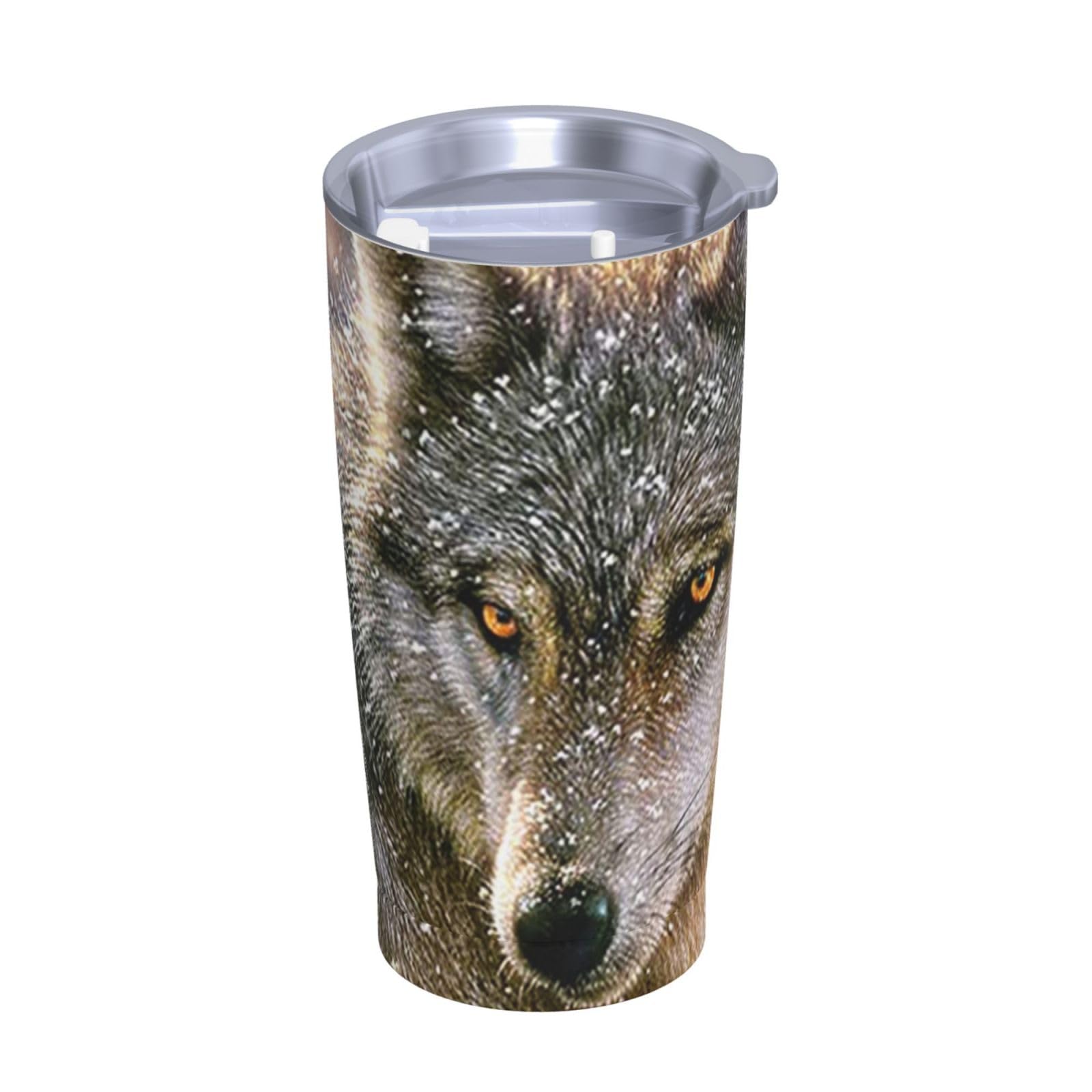 Tazza termica portatile con stampa lupo alla moda in acciaio inox tazza per auto