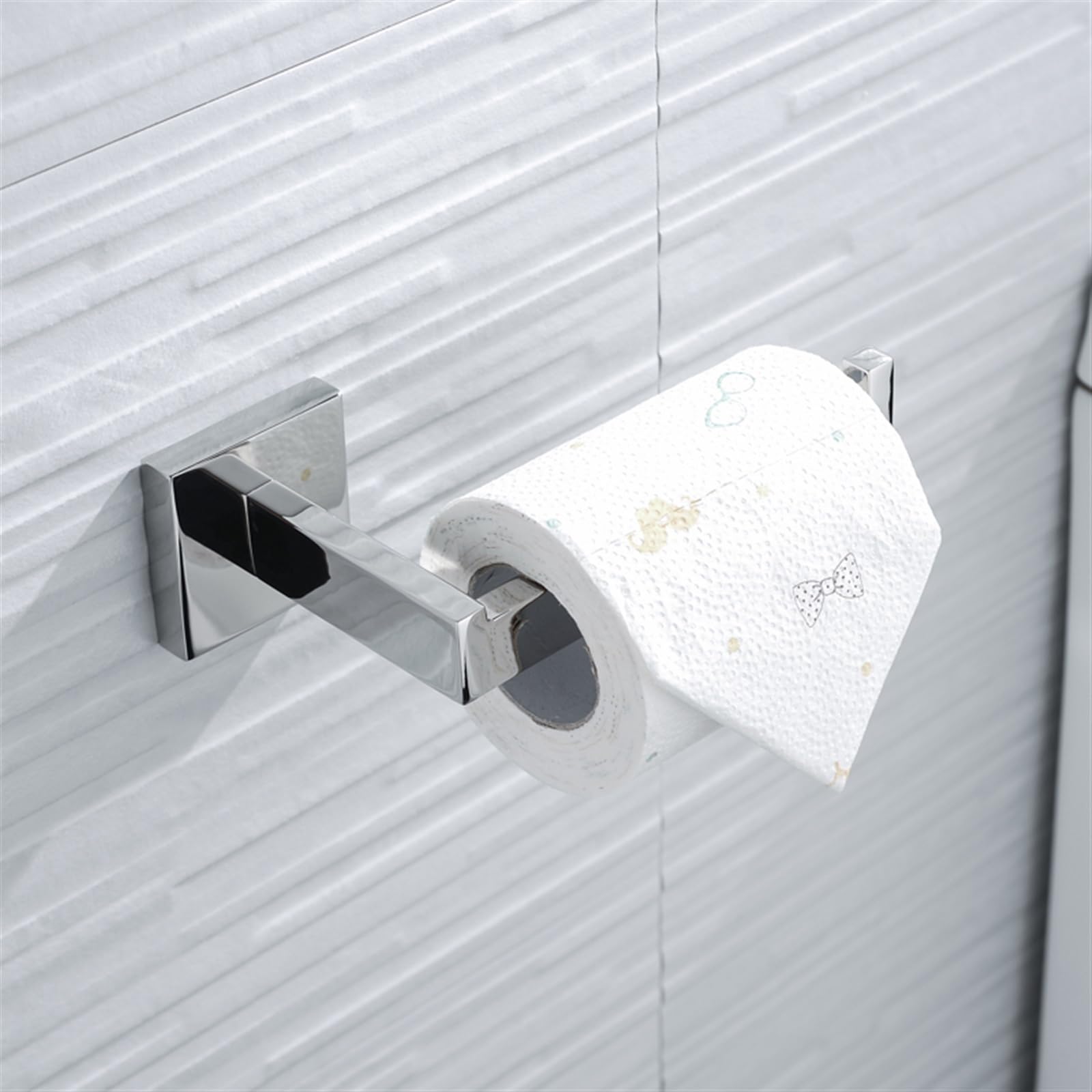 Stały uchwyt na papier toaletowy, Stainless Steel Wall Mounted Toilet Paper Holder for Bathroom and Kitchen(1 Pcs)