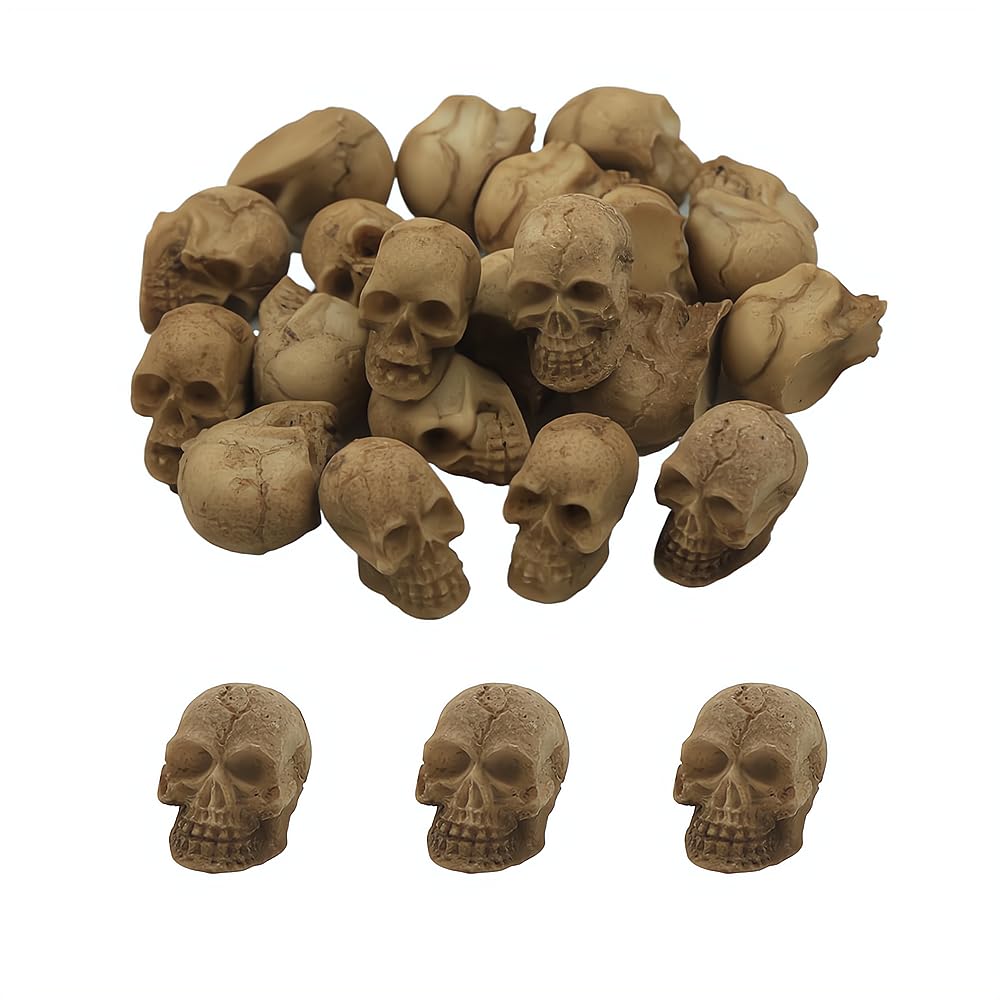 SHIDXIB 20Pcs Mini Skulls Small Skeleton Head Flowerpot Decor Realistic Skull Crafts Halloween Garden Decoration Bonsai Courtyard Ornaments