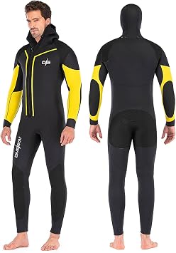 Mens Wetsuits 7Mm Neoprene Wetsuit, Winter Warm Front Zip Full Body One-Piece Diving Suit for Snorkeling Scuba Diving Swimming Surfing