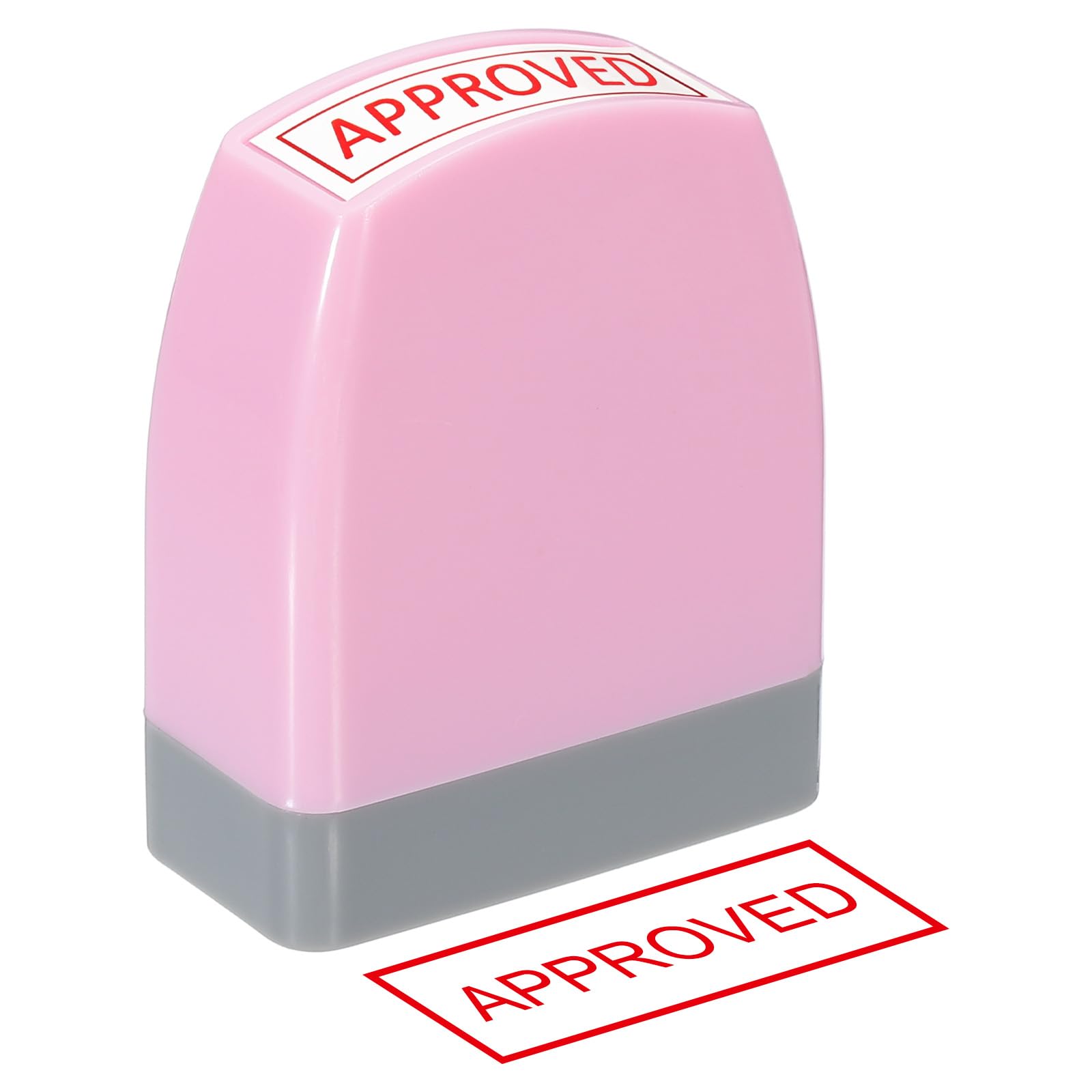PATIKIL Timbro Approvato Autoinchiostrante, Inchiostro Rosso Timbri per Ufficio Timbro Personalizzato Messaggio Preinchiostrato Ricaricabile, Rosa