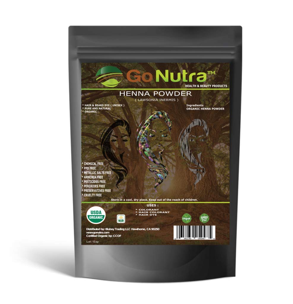 Go NutraOrganic Henna Powder For Hair Natural Hair Dye - (8oz) Red Henna Hair Color, Henna For Hair & Beard Natural Hair Color
