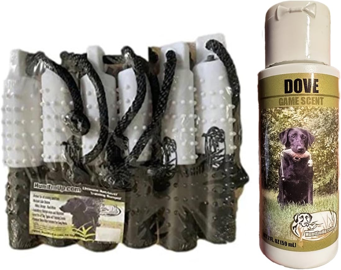 Ultimate Dove Dog Training Scent - with 3" Black & White Flasher Plastic Bumpers (Qty:6)