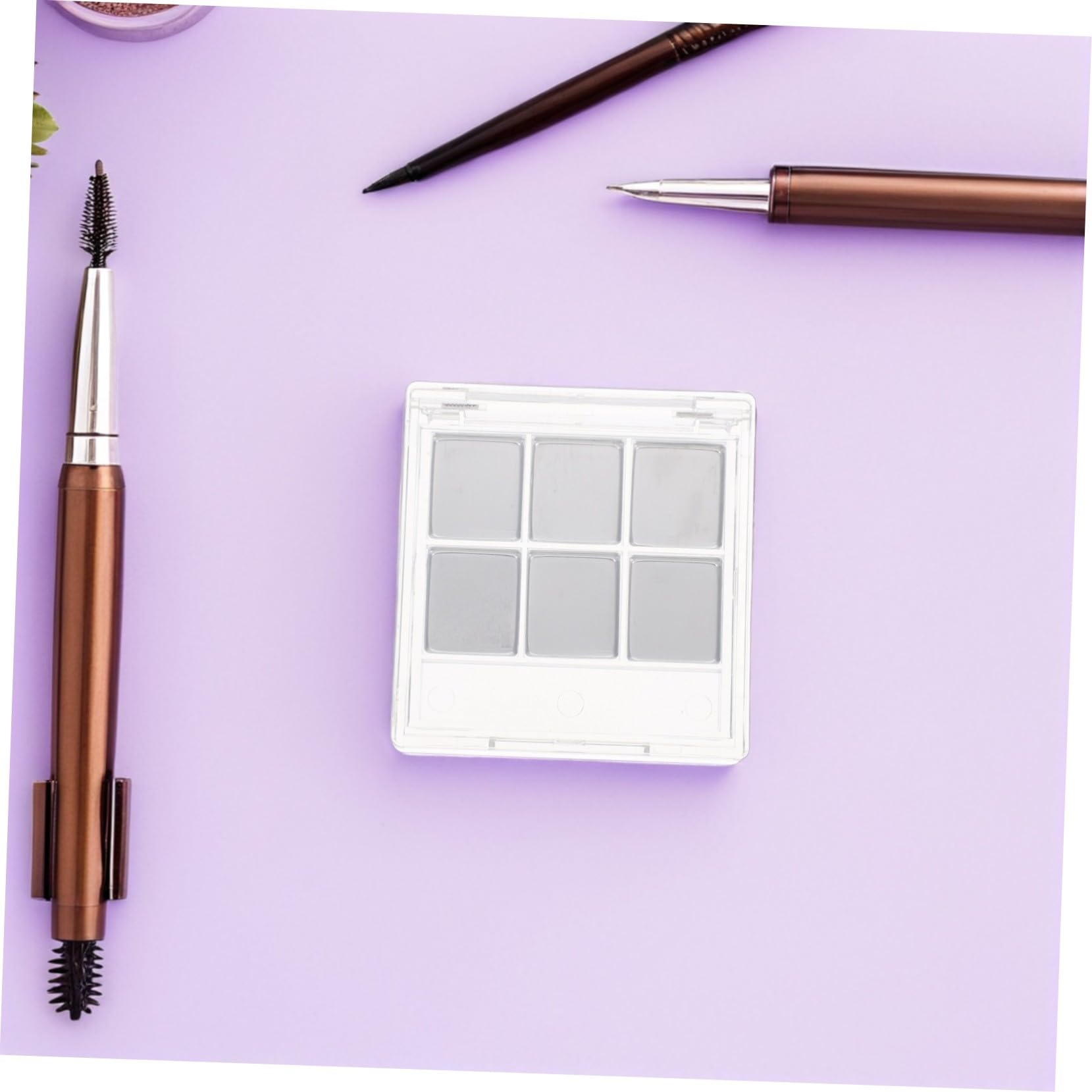 12 Juegos Paleta Vacía para Sombras de Ojos Transparente con Compartimentos y Soporte para Brochas Estuche Portátil para Almacenamiento de Maquillaje DIY Organizador Resistente