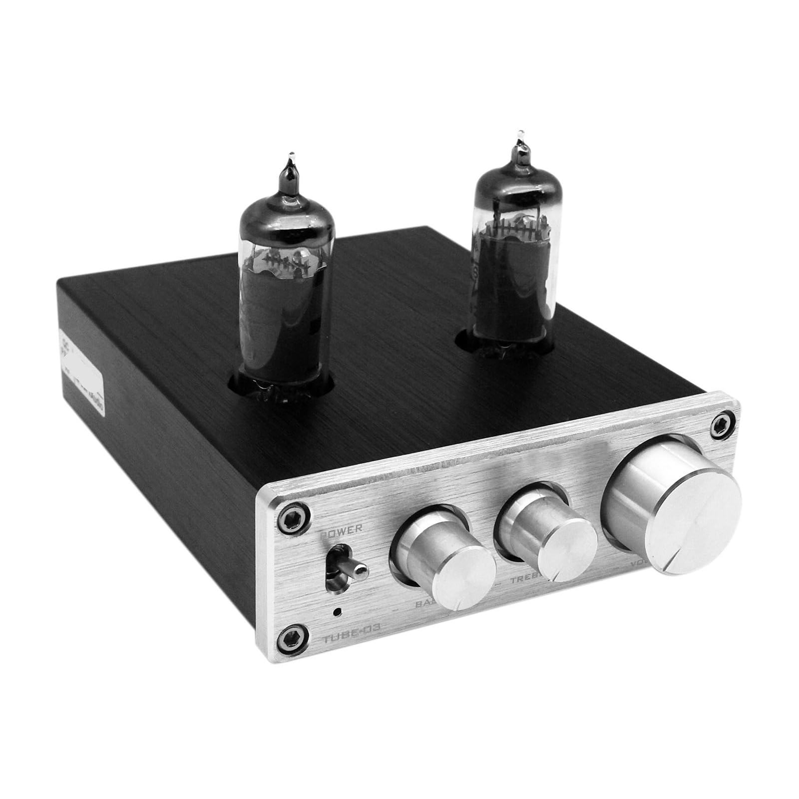 TUBE-03 Mini HiFi Audio Preamplificatore 6K4 Amplificatore a valvole Buffer Regolazione alti bassi Preamplificatore Argento