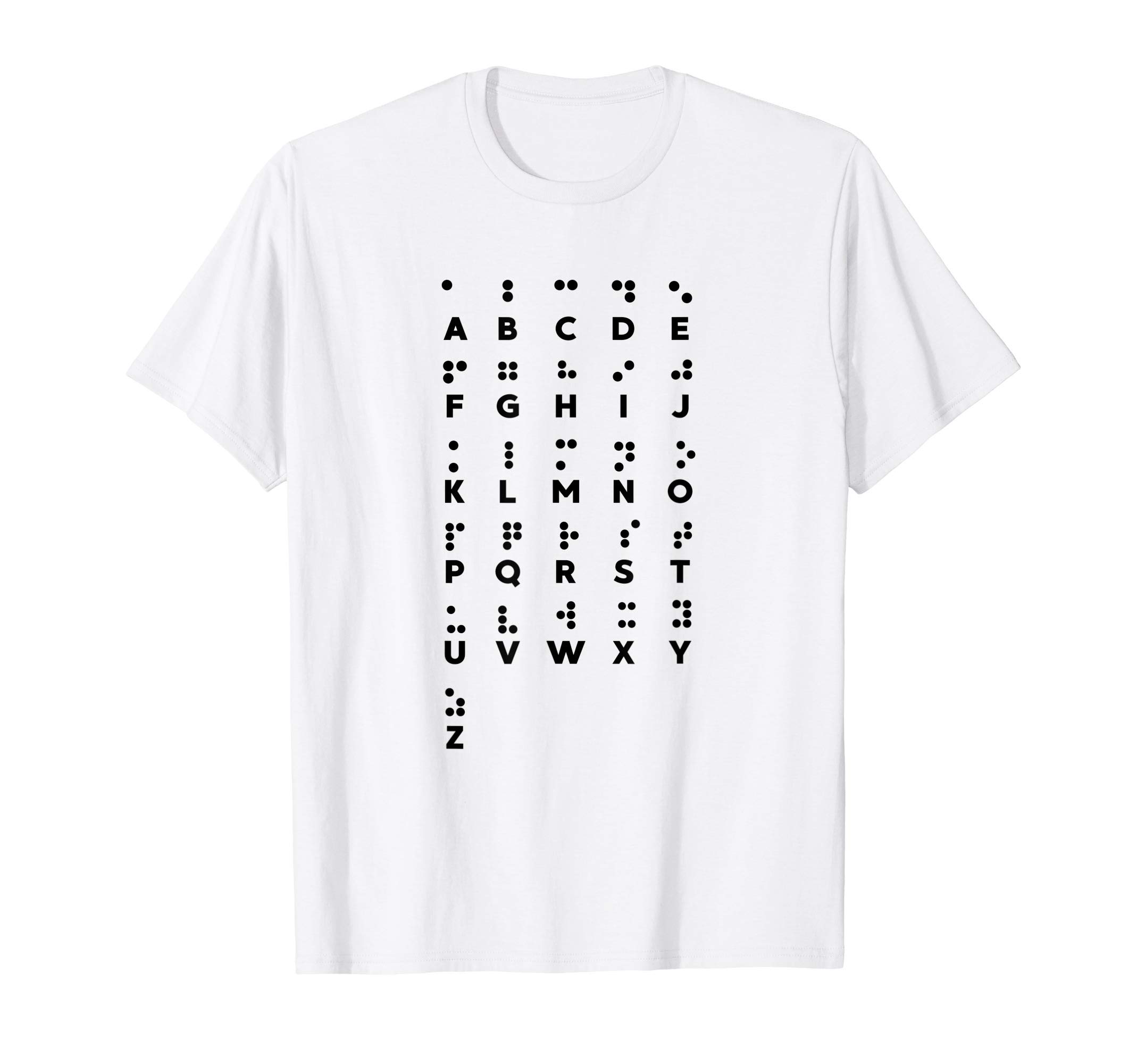 Braille Alphabet T-shirt, Blind Awareness, Teacher Gifts T-ShirtOEKO-TEX STANDARD 100