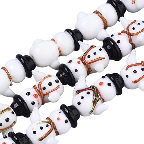 Vista 66 de Cheriswelry 46 cuentas de Navidad para árbol de Navidad, muñeco de nieve, guantes de hombre de jengibre, medias de cuentas surtidas, manualidades