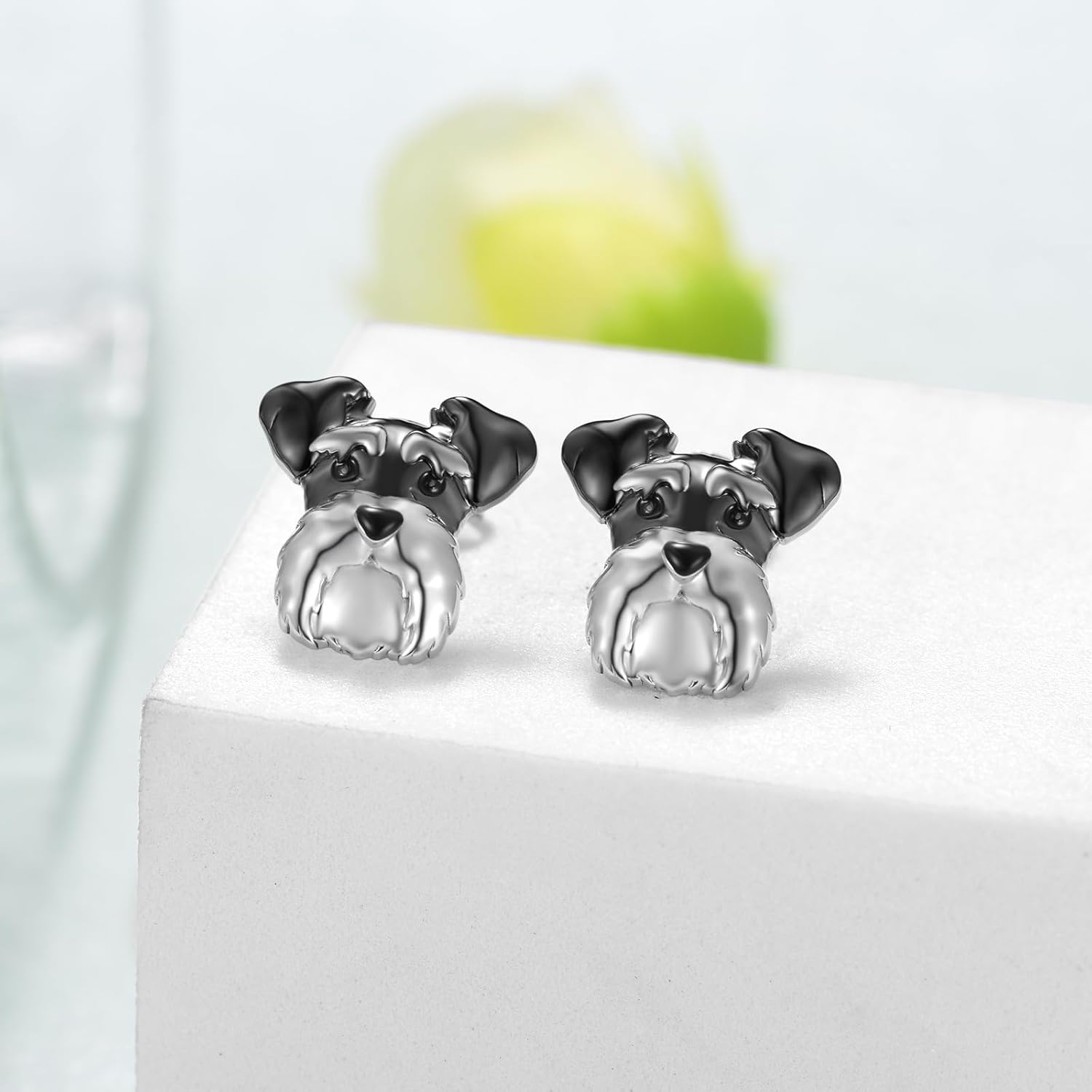 Schnauzer Earrings S925 Sterling Silver Schnauzer Stud Earrings Dog jewelry Gifts for Women - Image 2